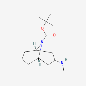 molecular formula C14H26N2O2 B2679501 外向-3-甲基氨基-9-丁氧羰基-9-氮杂双环[3.3.1]壬烷 CAS No. 1818847-31-2