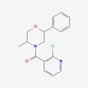 molecular formula C17H17ClN2O2 B2679504 4-(2-Chloropyridine-3-carbonyl)-5-methyl-2-phenylmorpholine CAS No. 1356683-96-9