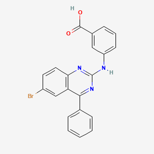 3-[(6-Bromo-4-phenylquinazolin-2-yl)amino]benzoic acid