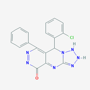 molecular formula C18H12ClN7O B267951 8-(2-chlorophenyl)-10-phenyl-2,4,5,6,7,11,12-heptazatricyclo[7.4.0.03,7]trideca-1,3,9,11-tetraen-13-one 