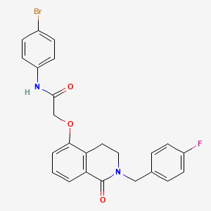 molecular formula C24H20BrFN2O3 B2679510 N-(4-bromophenyl)-2-[[2-[(4-fluorophenyl)methyl]-1-oxo-3,4-dihydroisoquinolin-5-yl]oxy]acetamide CAS No. 850905-97-4