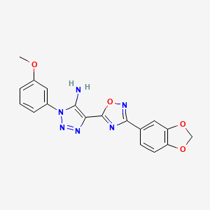 molecular formula C18H14N6O4 B2679515 5-[3-(1,3-Benzodioxol-5-yl)-1,2,4-oxadiazol-5-yl]-3-(3-methoxyphenyl)triazol-4-amine CAS No. 892763-29-0