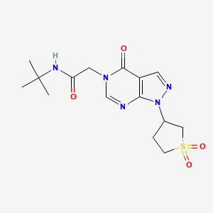 molecular formula C15H21N5O4S B2679520 N-(tert-butyl)-2-(1-(1,1-dioxidotetrahydrothiophen-3-yl)-4-oxo-1H-pyrazolo[3,4-d]pyrimidin-5(4H)-yl)acetamide CAS No. 1040647-18-4