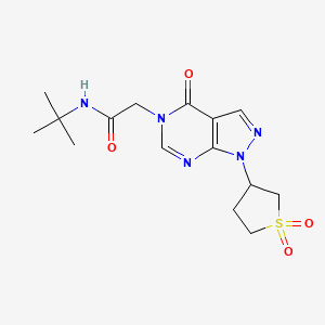 molecular formula C15H21N5O4S B2679520 N-(叔丁基)-2-(1-(1,1-二氧代四氢噻吩-3-基)-4-氧代-1H-吡唑啉[3,4-d]嘧啶-5(4H)-基)乙酰胺 CAS No. 1040647-18-4