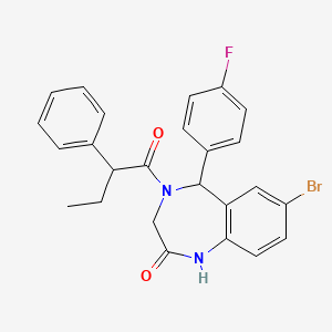 molecular formula C25H22BrFN2O2 B2679522 7-溴-5-(4-氟苯基)-4-(2-苯基丁酰基)-4,5-二氢-1H-苯并[e][1,4]嘧啶-2(3H)-酮 CAS No. 533875-27-3