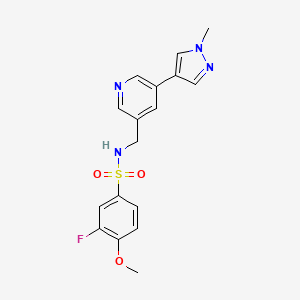 3-fluoro-4-methoxy-N-((5-(1-methyl-1H-pyrazol-4-yl)pyridin-3-yl)methyl)benzenesulfonamide
