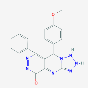molecular formula C19H15N7O2 B267954 8-(4-methoxyphenyl)-10-phenyl-2,4,5,6,7,11,12-heptazatricyclo[7.4.0.03,7]trideca-1,3,9,11-tetraen-13-one 