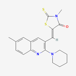 (5Z)-3-methyl-5-{[6-methyl-2-(piperidin-1-yl)quinolin-3-yl]methylidene}-2-thioxo-1,3-thiazolidin-4-one