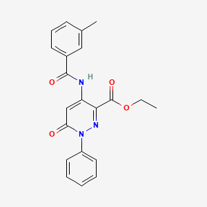 molecular formula C21H19N3O4 B2679548 乙酸4-(3-甲基苯甲酰胺)-6-氧代-1-苯基-1,6-二氢吡啶-3-甲酸酯 CAS No. 941974-22-7