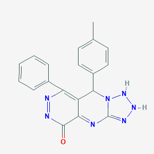 molecular formula C19H15N7O B267955 8-(4-methylphenyl)-10-phenyl-2,4,5,6,7,11,12-heptazatricyclo[7.4.0.03,7]trideca-1,3,9,11-tetraen-13-one 