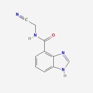 molecular formula C10H8N4O B2679552 N-(Cyanomethyl)-1H-benzimidazole-4-carboxamide CAS No. 2249083-90-5