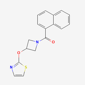 molecular formula C17H14N2O2S B2679567 萘-1-基(3-(噻唑-2-氧基)氮杂环丁烷-1-基)甲酮 CAS No. 1788949-55-2