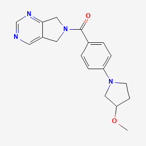 molecular formula C18H20N4O2 B2679571 (4-(3-甲氧基吡咯啉-1-基)苯基)(5H-吡咯并[3,4-d]嘧啶-6(7H)-基)甲酮 CAS No. 2034441-69-3