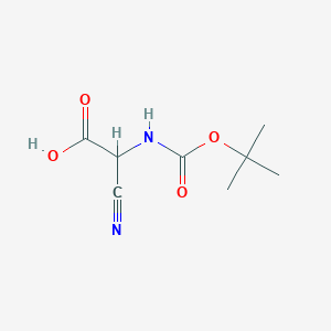 molecular formula C8H12N2O4 B2679579 Acetic acid, cyano[[(1,1-dimethylethoxy)carbonyl]amino]-(9CI) CAS No. 218164-28-4