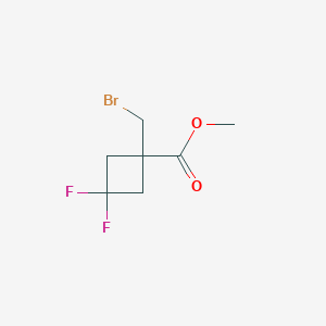 molecular formula C7H9BrF2O2 B2679586 甲酸1-(溴甲基)-3,3-二氟环丁烷-1-羧酸酯 CAS No. 2416230-04-9