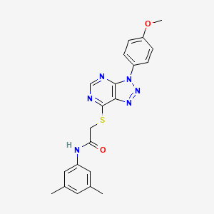 molecular formula C21H20N6O2S B2679589 N-(3,5-二甲基苯基)-2-((3-(4-甲氧基苯基)-3H-[1,2,3]三唑并[4,5-d]嘧啶-7-基)硫代)乙酰胺 CAS No. 863500-26-9