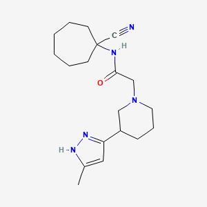 molecular formula C19H29N5O B2679597 N-(1-cyanocycloheptyl)-2-[3-(5-methyl-1H-pyrazol-3-yl)piperidin-1-yl]acetamide CAS No. 1427890-60-5