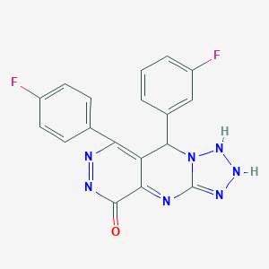 molecular formula C18H11F2N7O B267960 8-(3-fluorophenyl)-10-(4-fluorophenyl)-2,4,5,6,7,11,12-heptazatricyclo[7.4.0.03,7]trideca-1,3,9,11-tetraen-13-one 