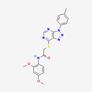 molecular formula C21H20N6O3S B2679608 N-(2,4-dimethoxyphenyl)-2-((3-(p-tolyl)-3H-[1,2,3]triazolo[4,5-d]pyrimidin-7-yl)thio)acetamide CAS No. 863459-43-2