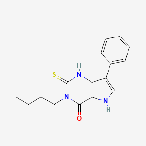 molecular formula C16H17N3OS B2679611 3-butyl-7-phenyl-2-thioxo-1,2,3,5-tetrahydro-4H-pyrrolo[3,2-d]pyrimidin-4-one CAS No. 932976-35-7