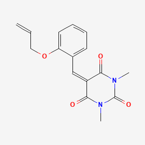 molecular formula C16H16N2O4 B2679612 5-{[2-(allyloxy)phenyl]methylene}-1,3-dimethyl-2,4,6(1H,3H,5H)-pyrimidinetrione CAS No. 159470-37-8