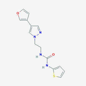 molecular formula C14H14N4O2S B2679613 1-(2-(4-(呋喃-3-基)-1H-吡咯-1-基)乙基)-3-(噻吩-2-基)脲 CAS No. 2034552-91-3