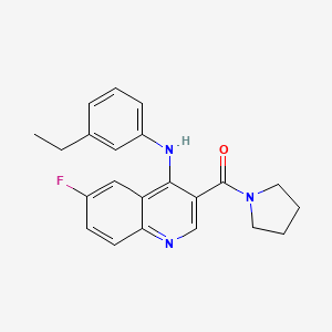 (4-((3-Ethylphenyl)amino)-6-fluoroquinolin-3-yl)(pyrrolidin-1-yl)methanone