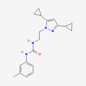 molecular formula C19H24N4O B2679621 1-(2-(3,5-dicyclopropyl-1H-pyrazol-1-yl)ethyl)-3-(m-tolyl)urea CAS No. 2319846-12-1