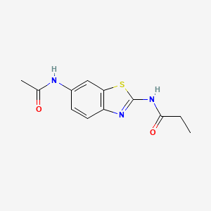 molecular formula C12H13N3O2S B2679624 N-(6-Acetylamino-benzothiazol-2-yl)-propionamide CAS No. 313660-18-3