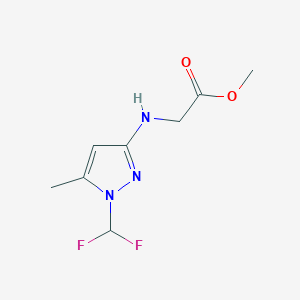 molecular formula C8H11F2N3O2 B2679630 Methyl 2-[[1-(difluoromethyl)-5-methylpyrazol-3-yl]amino]acetate CAS No. 2247206-28-4
