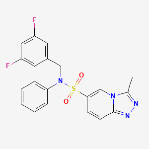molecular formula C20H16F2N4O2S B2679633 N-(3,5-二氟苄基)-3-甲基-N-苯基[1,2,4]三唑并[4,3-a]吡啶-6-磺酰胺 CAS No. 1251693-69-2
