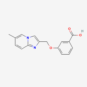 molecular formula C16H14N2O3 B2679634 3-({6-甲基咪唑并[1,2-a]吡啶-2-基}甲氧基)苯甲酸 CAS No. 929971-61-9