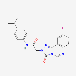 2-(9-fluoro-3-oxo[1,2,4]triazolo[4,3-c]quinazolin-2(3H)-yl)-N-(4-isopropylphenyl)acetamide