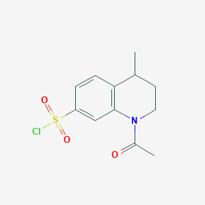 molecular formula C12H14ClNO3S B2679636 1-乙酰-4-甲基-1,2,3,4-四氢喹啉-7-磺酰氯 CAS No. 2138060-23-6