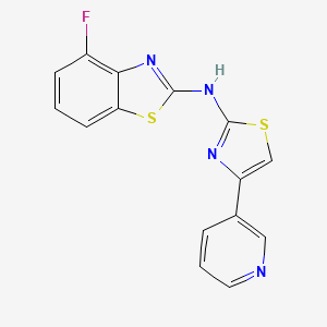 molecular formula C15H9FN4S2 B2679638 4-fluoro-N-(4-(pyridin-3-yl)thiazol-2-yl)benzo[d]thiazol-2-amine CAS No. 862974-63-8