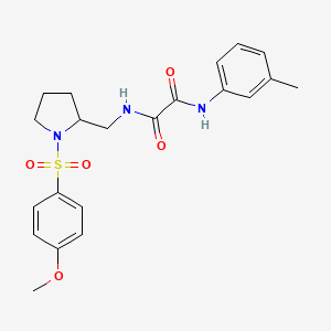 molecular formula C21H25N3O5S B2679639 N-{[1-(4-methoxybenzenesulfonyl)pyrrolidin-2-yl]methyl}-N'-(3-methylphenyl)ethanediamide CAS No. 896286-99-0