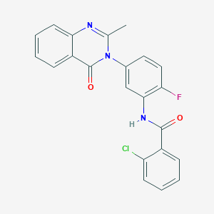 2-chloro-N-(2-fluoro-5-(2-methyl-4-oxoquinazolin-3(4H)-yl)phenyl)benzamide