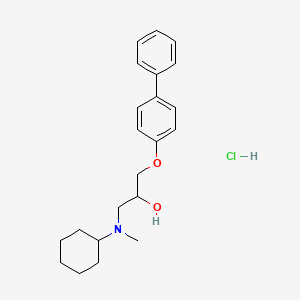molecular formula C22H30ClNO2 B2679654 1-([1,1'-联苯基]-4-氧基)-3-(环己基(甲基)氨基)丙醇盐酸盐 CAS No. 1215585-68-4