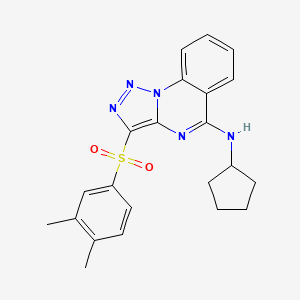 molecular formula C22H23N5O2S B2679658 N-cyclopentyl-3-(3,4-dimethylphenyl)sulfonyltriazolo[1,5-a]quinazolin-5-amine CAS No. 904587-52-6