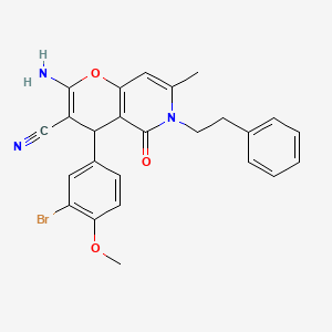 2-amino-4-(3-bromo-4-methoxyphenyl)-7-methyl-5-oxo-6-phenethyl-5,6-dihydro-4H-pyrano[3,2-c]pyridine-3-carbonitrile