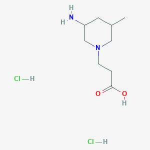 molecular formula C9H20Cl2N2O2 B2679662 3-(3-Amino-5-methylpiperidin-1-yl)propanoic acid;dihydrochloride CAS No. 2629254-85-7