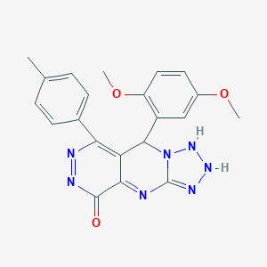 molecular formula C21H19N7O3 B267967 8-(2,5-dimethoxyphenyl)-10-(4-methylphenyl)-2,4,5,6,7,11,12-heptazatricyclo[7.4.0.03,7]trideca-1,3,9,11-tetraen-13-one 