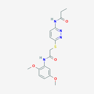 N-(6-((2-((2,5-dimethoxyphenyl)amino)-2-oxoethyl)thio)pyridazin-3-yl)propionamide