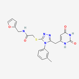 2-[[5-[(2,4-dioxo-1H-pyrimidin-6-yl)methyl]-4-(3-methylphenyl)-1,2,4-triazol-3-yl]sulfanyl]-N-(furan-2-ylmethyl)acetamide