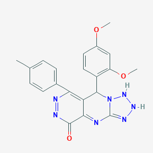 molecular formula C21H19N7O3 B267968 8-(2,4-dimethoxyphenyl)-10-(4-methylphenyl)-2,4,5,6,7,11,12-heptazatricyclo[7.4.0.03,7]trideca-1,3,9,11-tetraen-13-one 