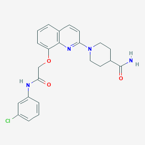 1-(8-(2-((3-Chlorophenyl)amino)-2-oxoethoxy)quinolin-2-yl)piperidine-4-carboxamide