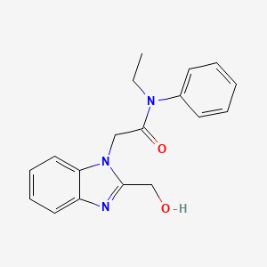 molecular formula C18H19N3O2 B2679686 N-ethyl-2-[2-(hydroxymethyl)benzimidazolyl]-N-phenylacetamide CAS No. 853752-48-4