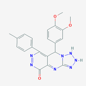 molecular formula C21H19N7O3 B267969 8-(3,4-dimethoxyphenyl)-10-(4-methylphenyl)-2,4,5,6,7,11,12-heptazatricyclo[7.4.0.03,7]trideca-1,3,9,11-tetraen-13-one 