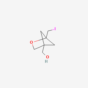 molecular formula C7H11IO2 B2679692 [1-(Iodomethyl)-2-oxabicyclo[2.1.1]hexan-4-yl]methanol CAS No. 2170372-21-9