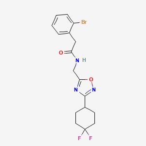 molecular formula C17H18BrF2N3O2 B2679701 2-(2-bromophenyl)-N-((3-(4,4-difluorocyclohexyl)-1,2,4-oxadiazol-5-yl)methyl)acetamide CAS No. 2034307-27-0